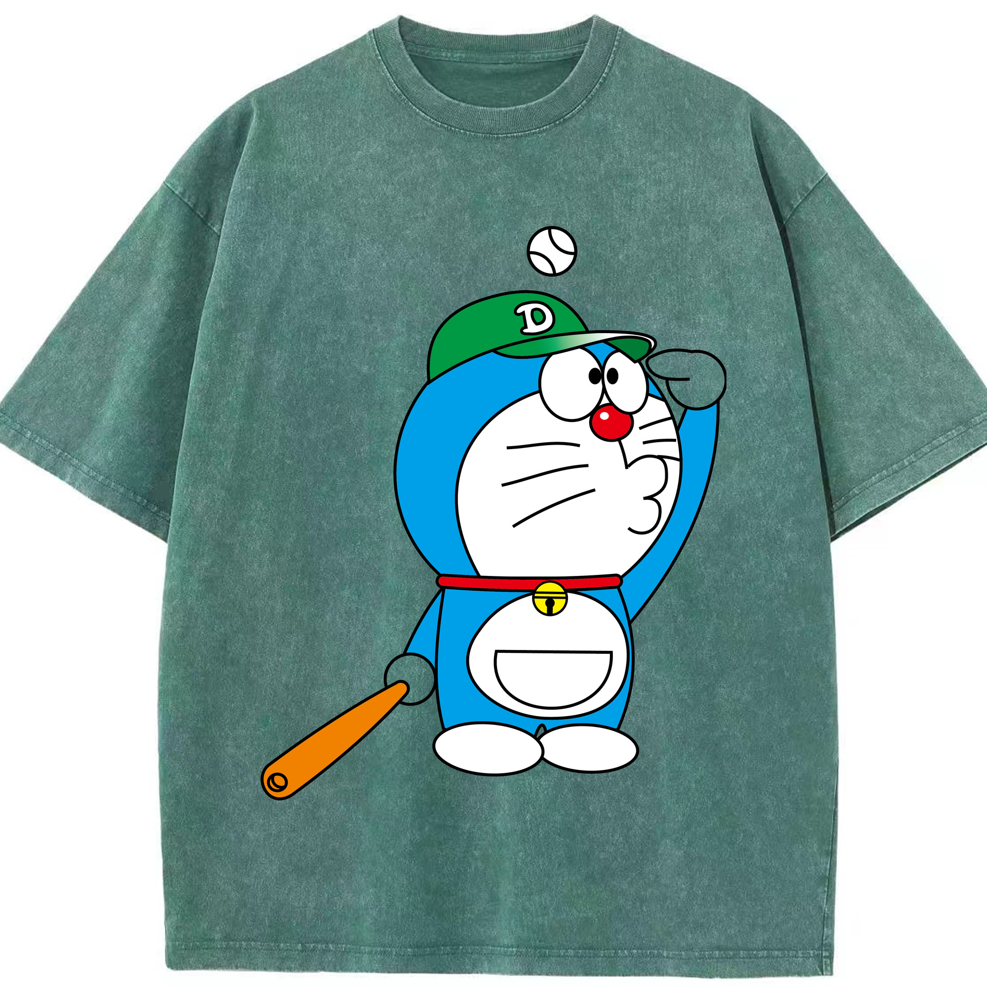 （画像用） ドラえもん Doraemon 綿100% ヴィンテージ風 半袖Tシャツ（フロントプリント）
